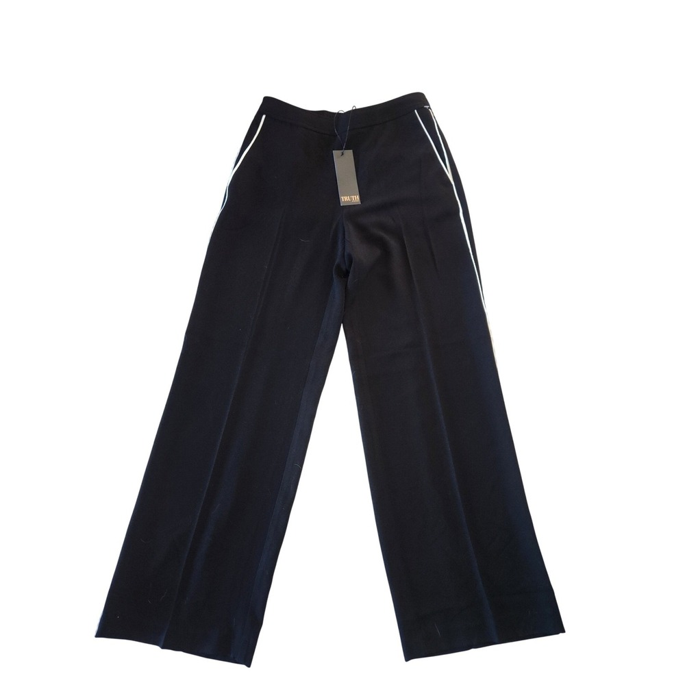Truth by Republic NEW Black Wide Leg Side Stripe Trousers Pants S streetwear